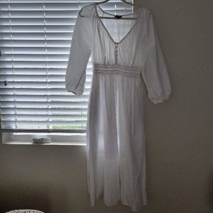 J. Crew white puffy long sleeve maxi dress